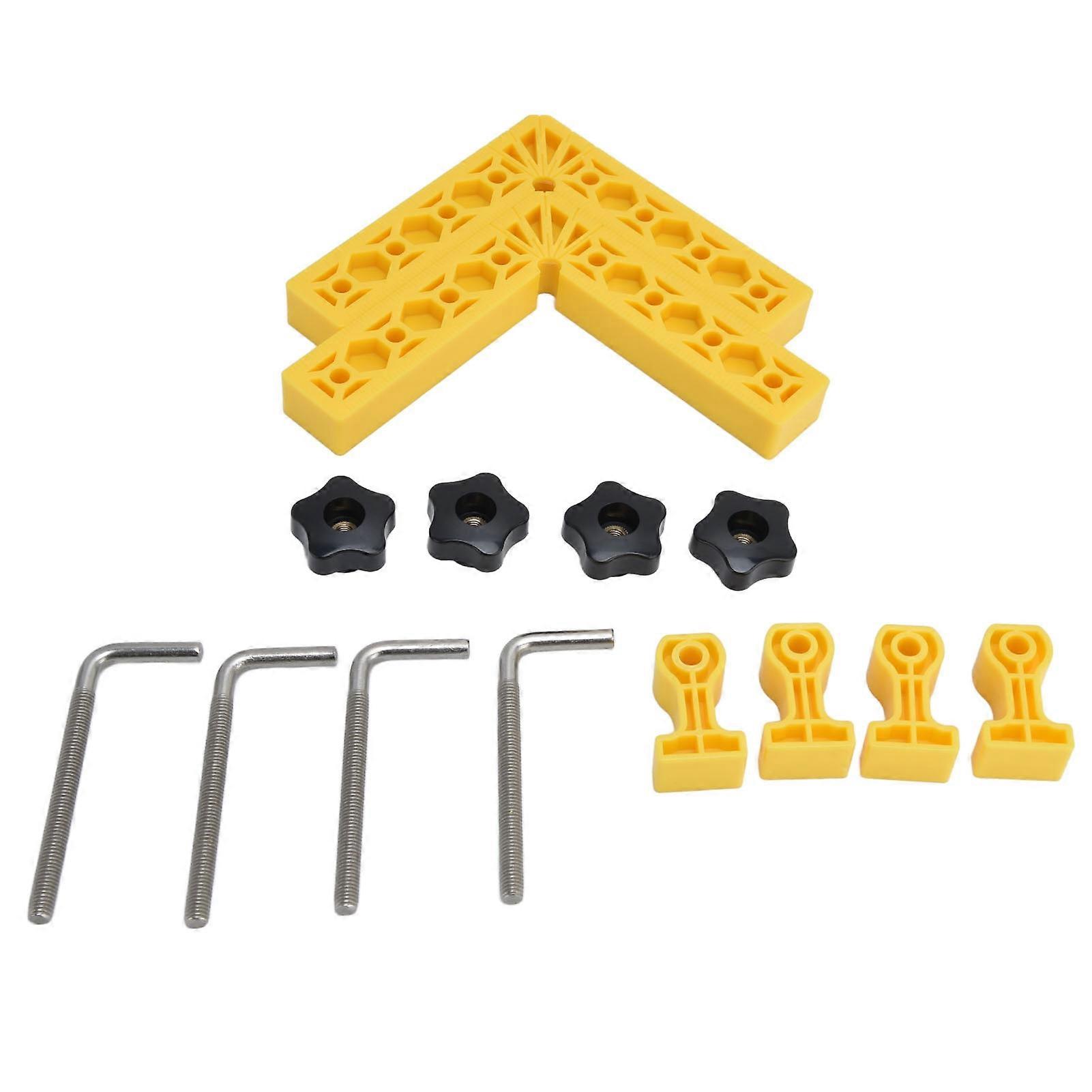 2 Sets 90 Positioning Square LType Right Angle Adjustable Woodworking Splicing Corner Fixture(Yellow )