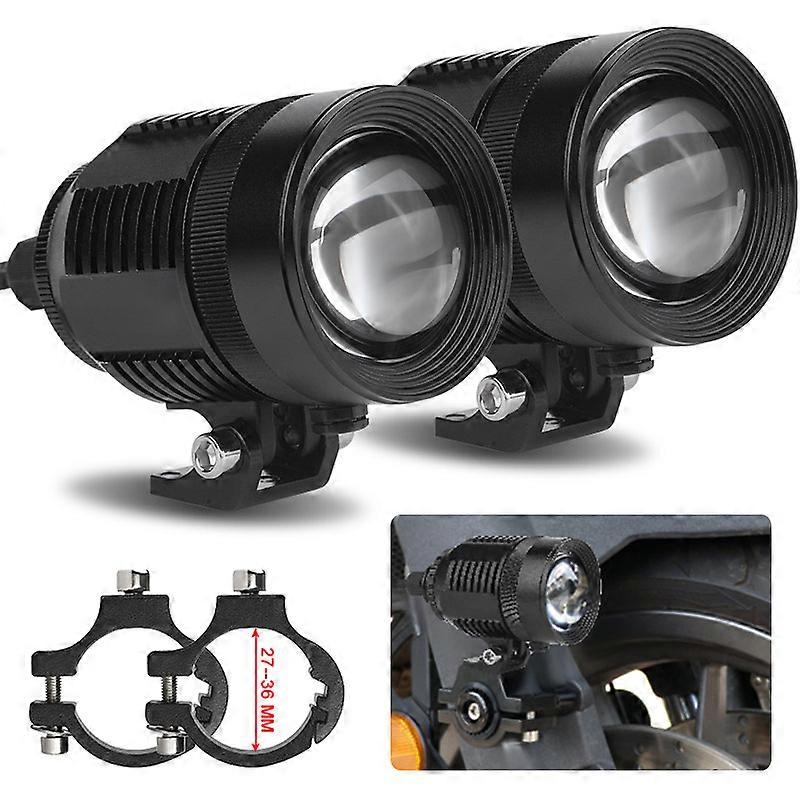 Motorcycle Spotlight 12V 30W Adjustment Laser Barrel External Spotlight Integrated LED Lamp Motorbike External Headlight