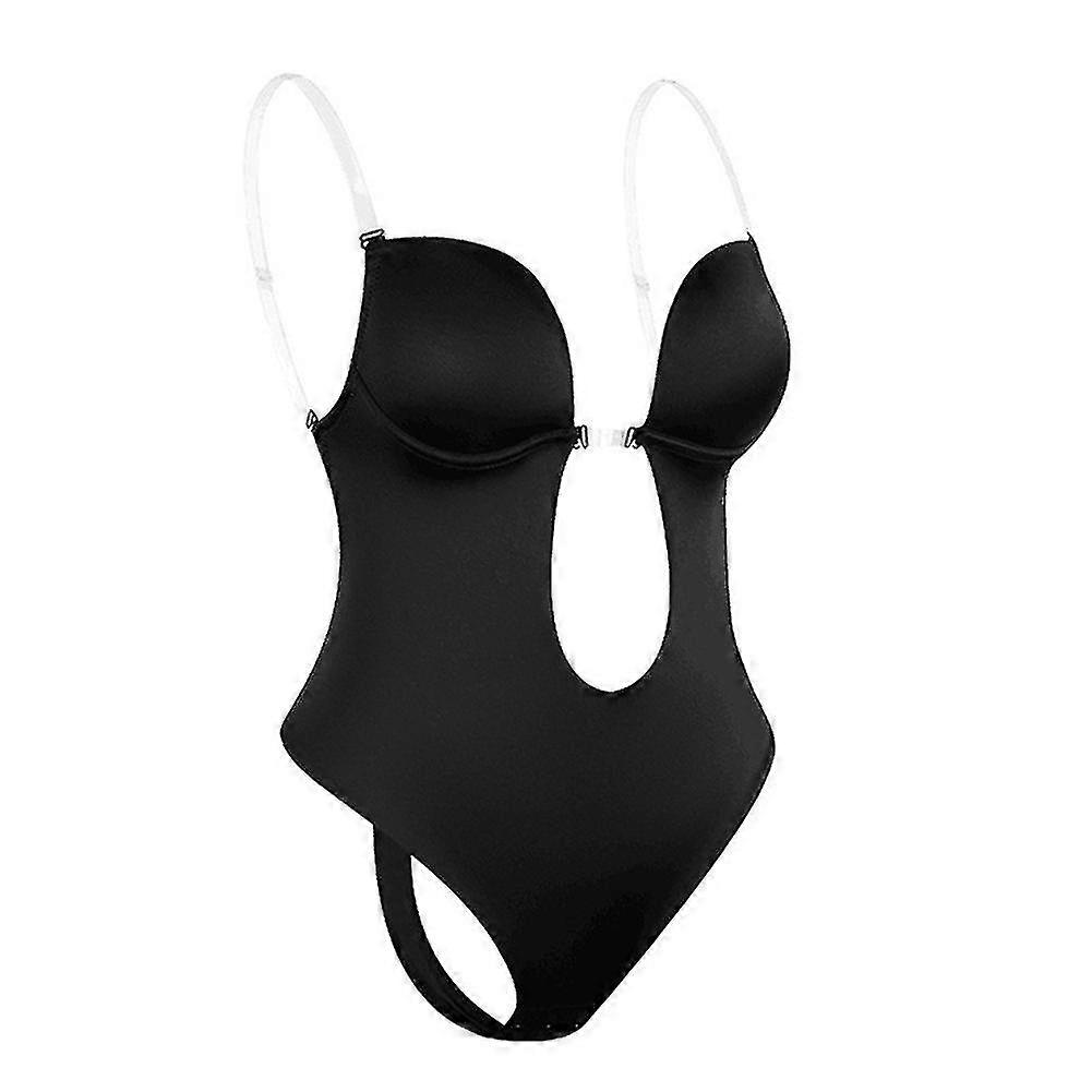 Backless Body Shaper Bra Women Plunging Deep V-neck Body Shaper Seamless Thong Invisibles Shapewear For Wedding-xinhan