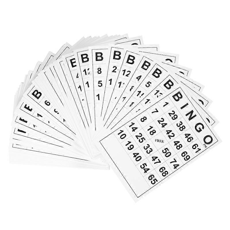 Bingo Card Bingo Game Cards With Unique Numbers Family Bingo Game Accessories For Fun Intellectual Development (White)
