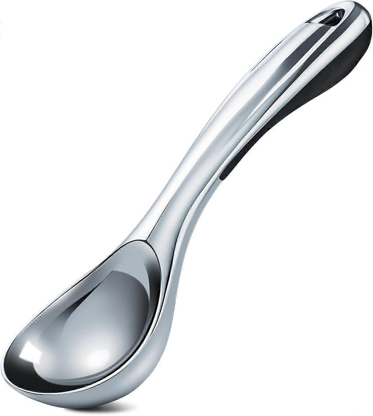 Ice Cream Scoop, Black Zinc Alloy Ice Cream Scoop with Silicone Handle Kitchen Utensil Ideal for Cookies Dough