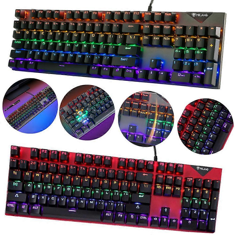 MK808 LOL Gaming Keyboard 104 Keys USB Wired Mechanical Colorful Backlight Office Computer Keyboard