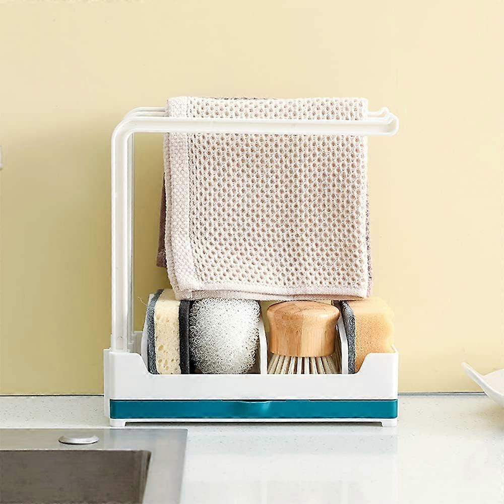 Sponge Holder Sink Caddy Organizer Multifunctional Kitchen Durable Adhesive Sink Tray Drainer R