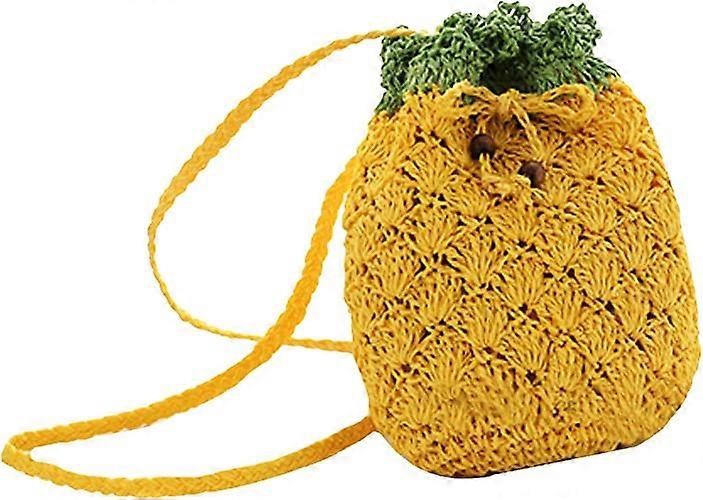 Pineapple Shoulder Bag Drawstring Bucket Bag Fruit Shape Crossbody Chain Wallet