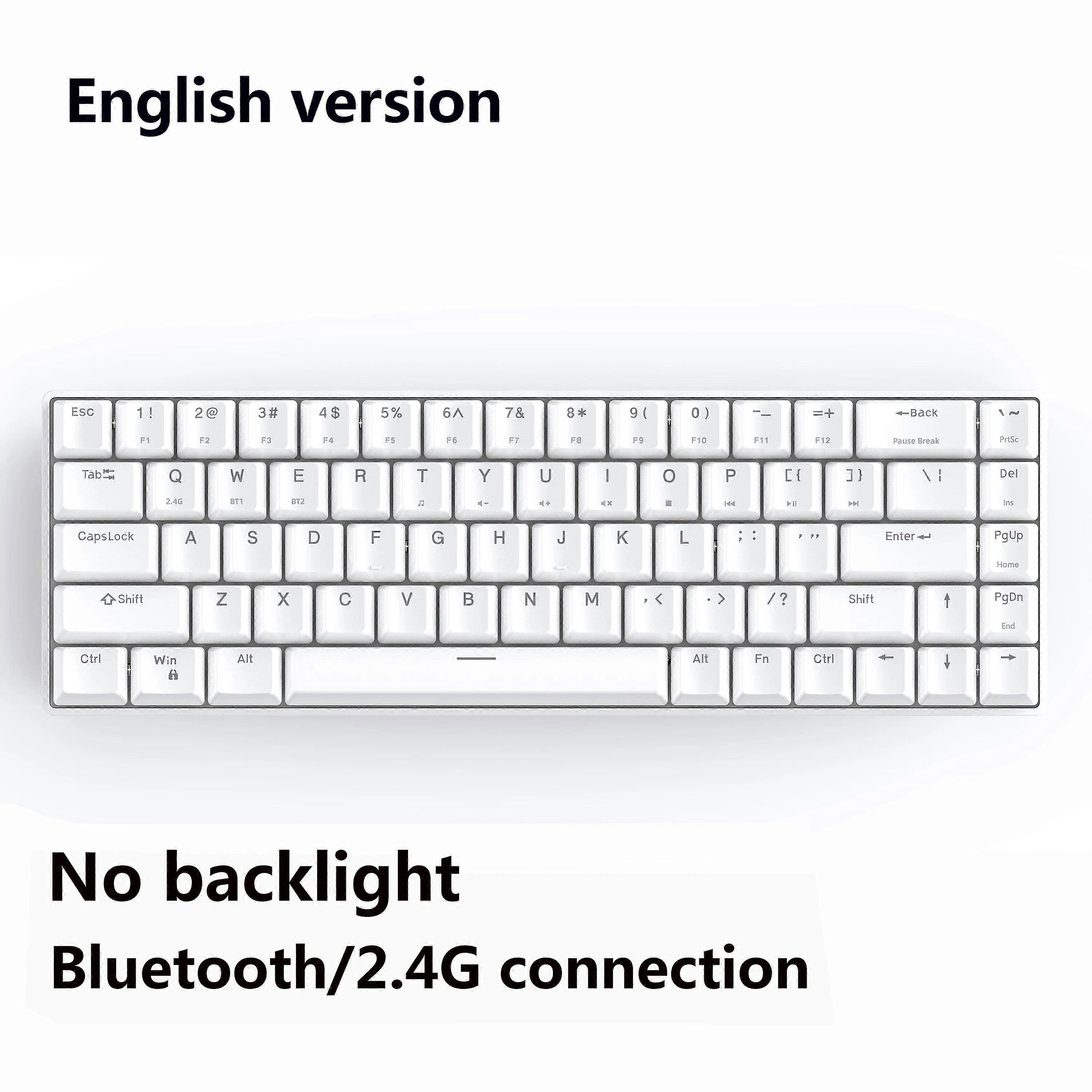Metoo Mini Portable 60% Mechanical Keyboard Wireless Bluetooth 2.4G Gaming Keyboard GK68 For Desktop