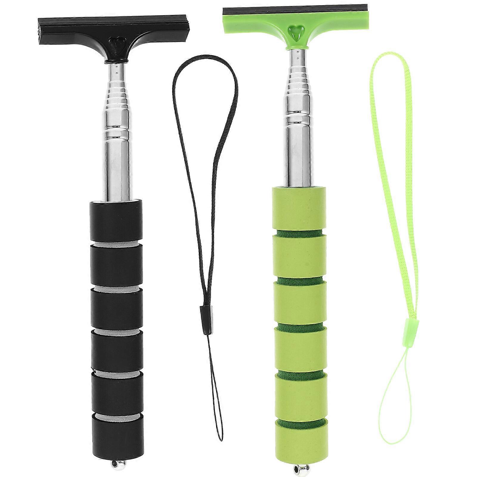 2pcs Car Rearview Mirror Wipers Retractable Mirror Squeegee Wipers Portable Mirror Cleaning Tools