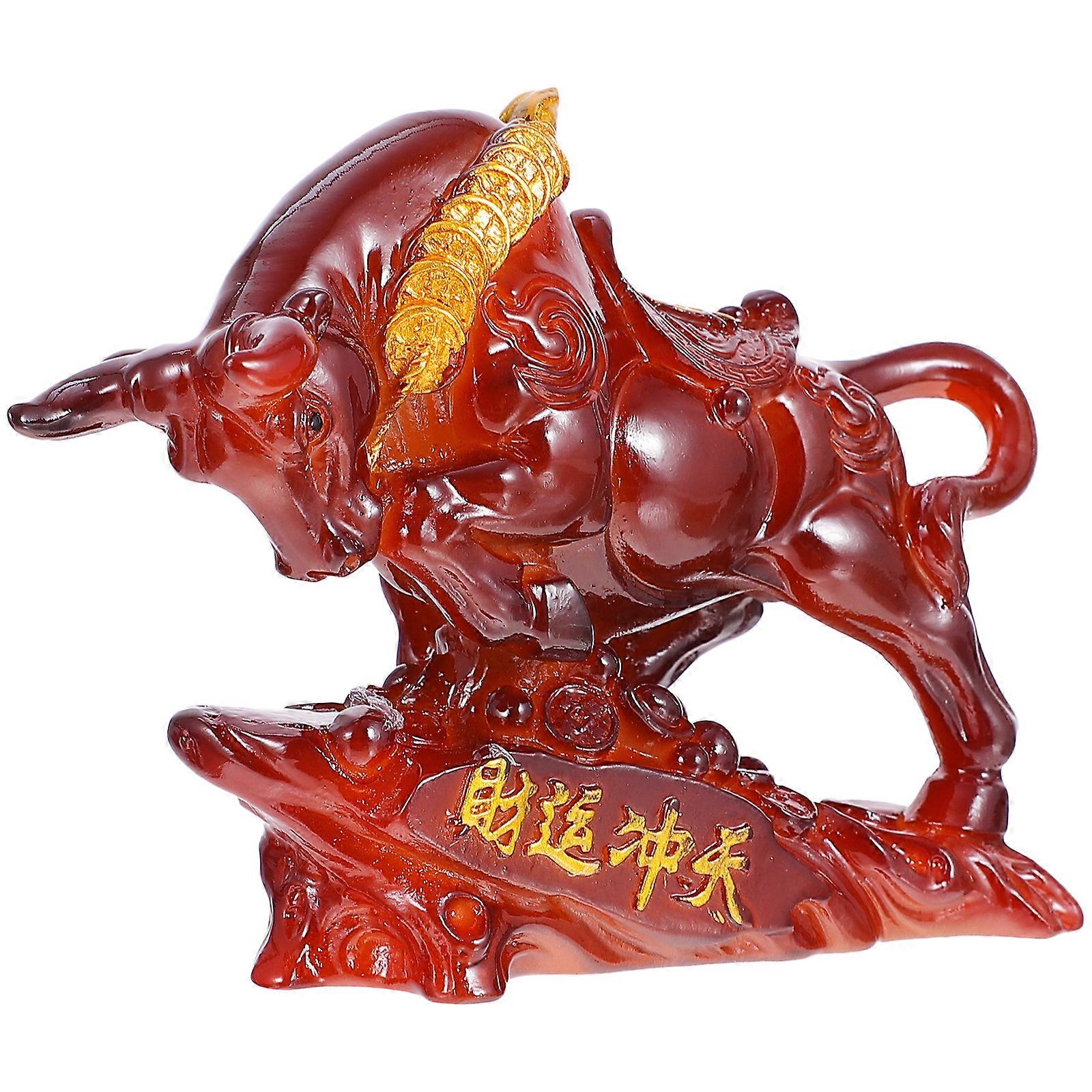 1pc Creative Cattle Craft Home Desktop Adornment Color Changing Cattle Tea Pet