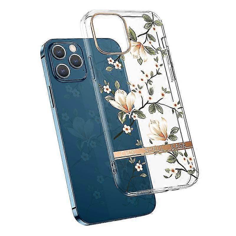 For Iphone 11 Pro Max High Translucent Electroplating Flower Pattern Tpu + Pc Shockproof Case (ewha)