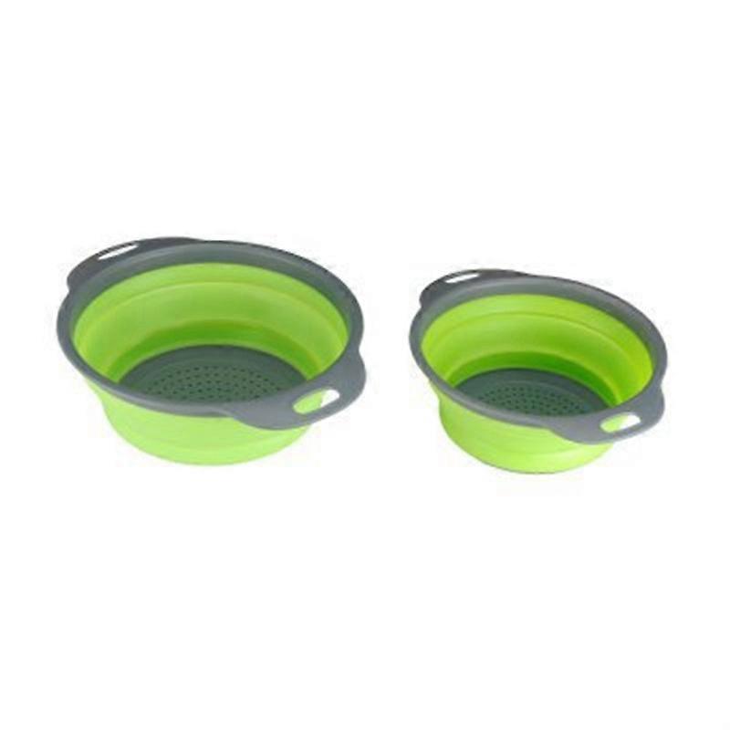 2 Foldable Silicone Filter Baskets with Handle, Foldable Colander Strainer, Silicone Foldable Colander