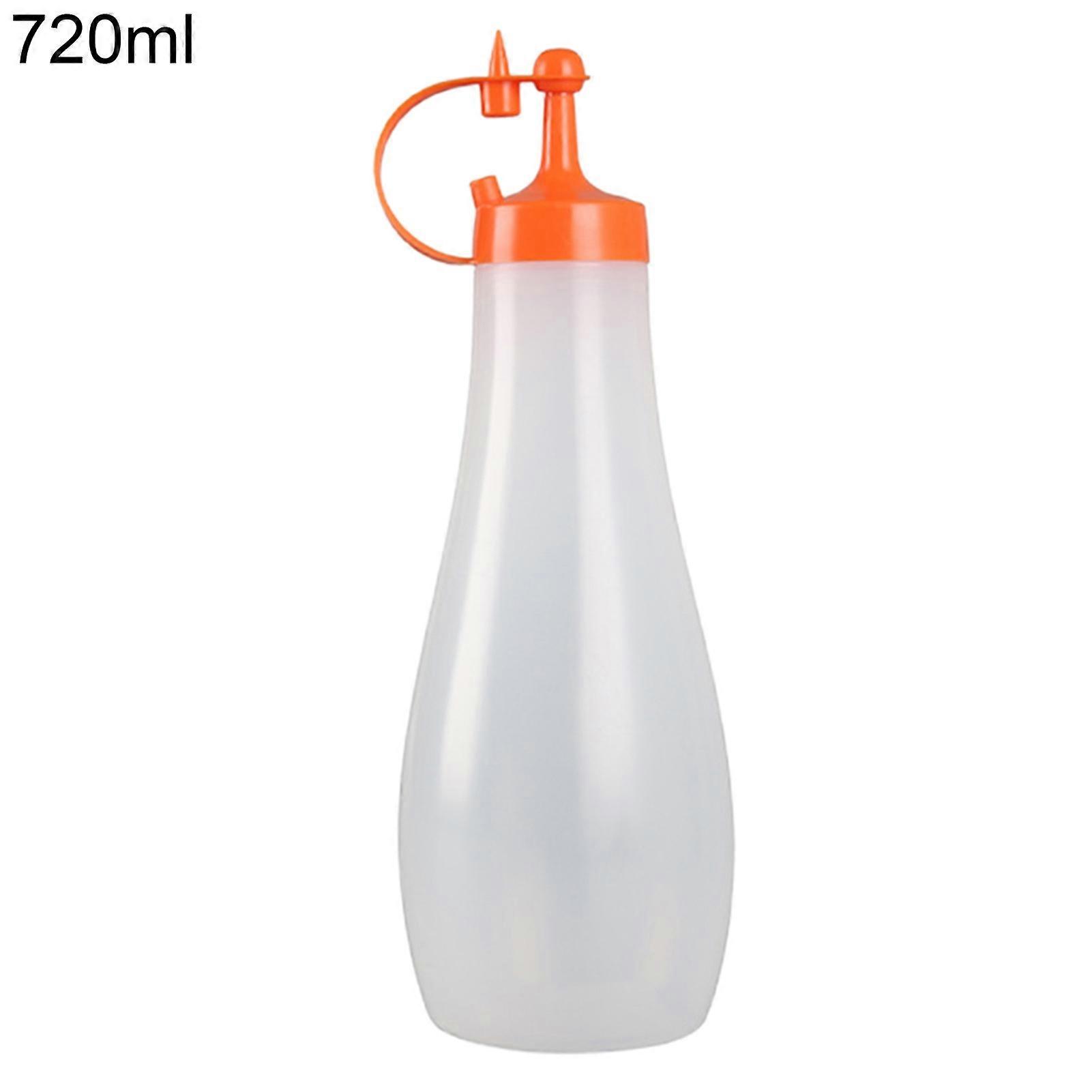 250ml/360ml/480ml/720ml Squeeze Bottle No Odor Small Outlet Multi-functional Plastic Condiment Squeeze Squirt Bottles with Lids for Home