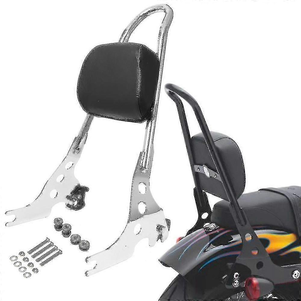 دراجة نارية أسود كروم قابل للفصل سيسي بار خلفي مسند ظهر الراكب وسادة وسادة هارلي سبورتستر XL 883c 883r 1200r 1200c بوريس