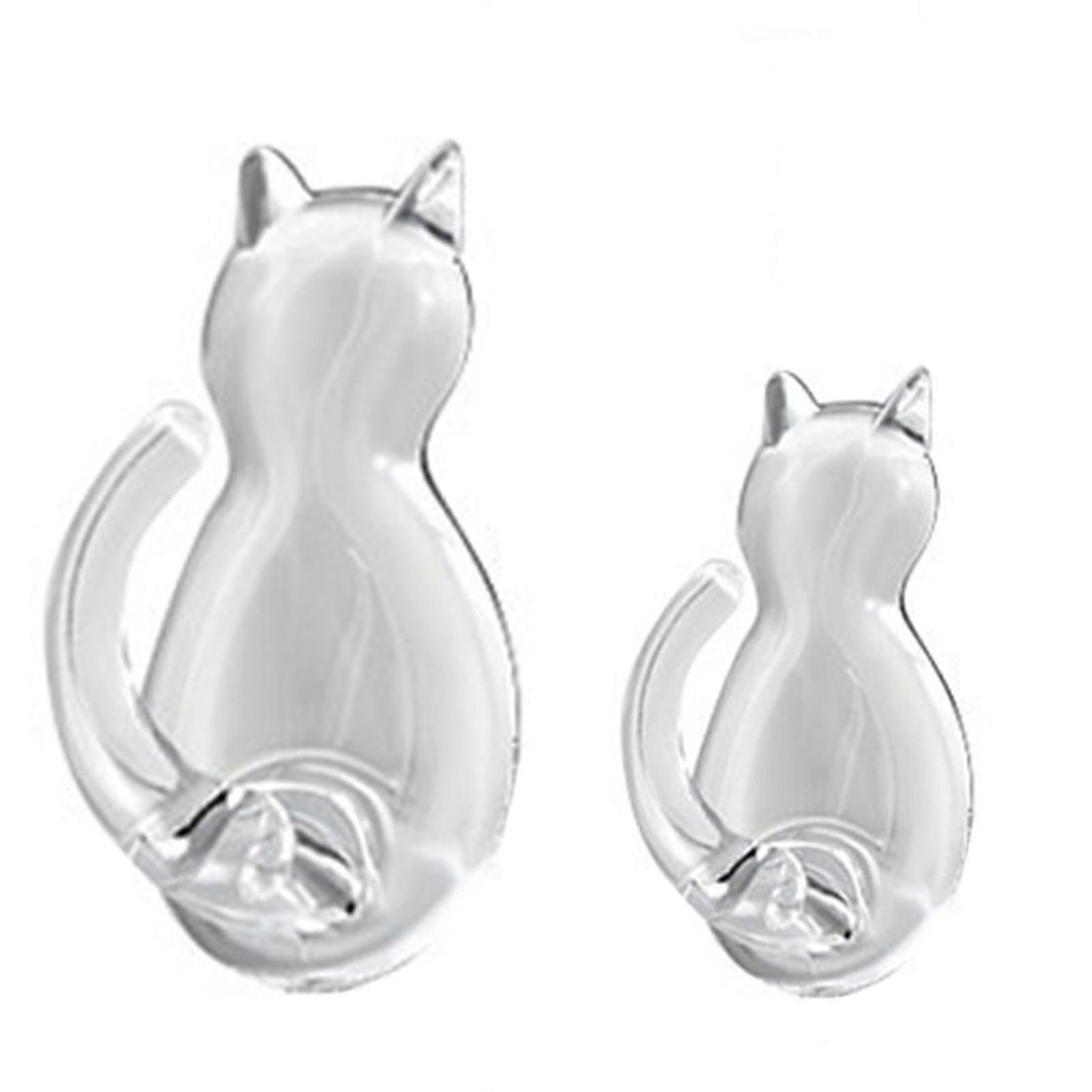 2pcs Adhesive Hooks Wall Mounted Punch-free Strong Load-bearing Space-saving Cat-shaped Organization Plastic Transparent Reusable Seamless Hooks House