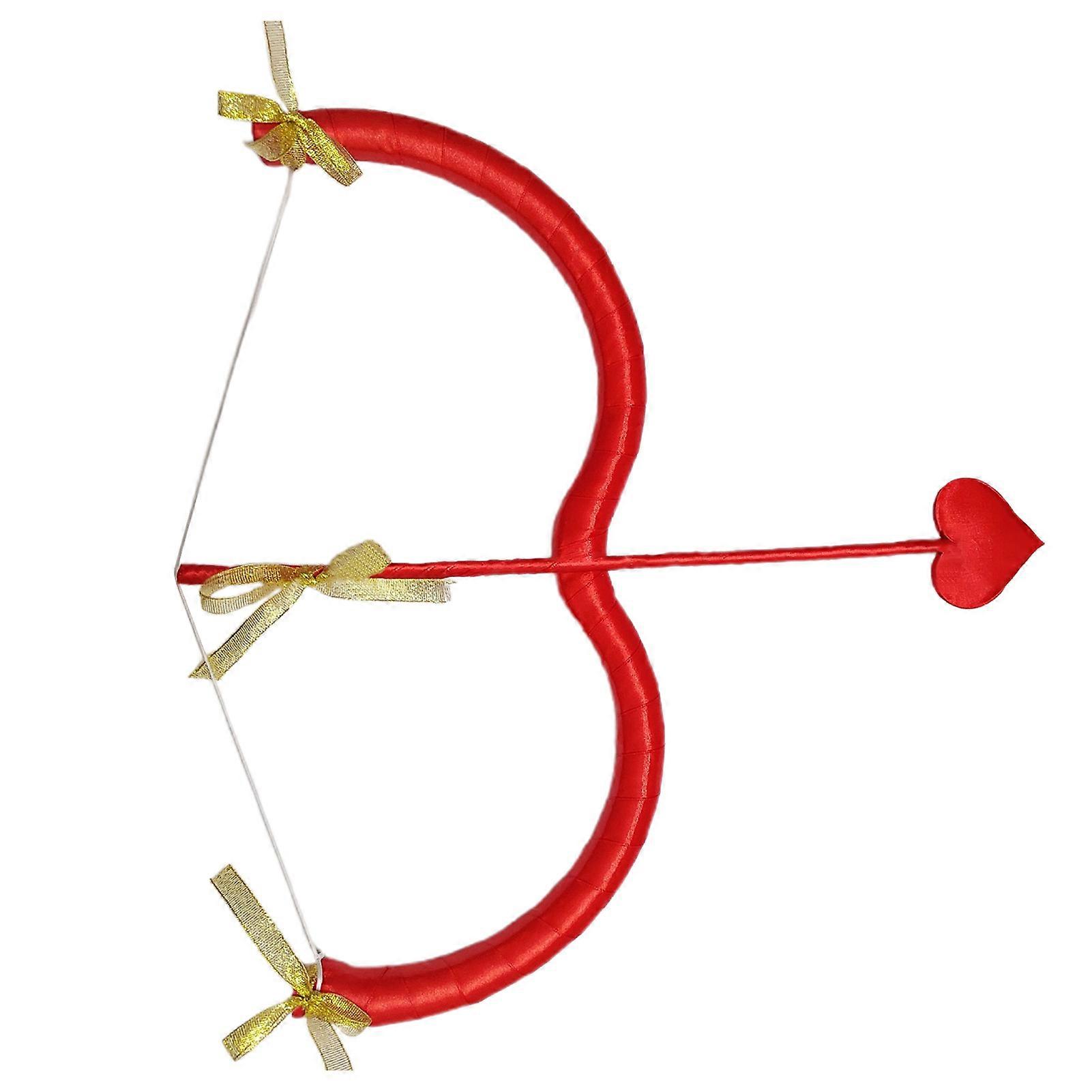 Cupid Bow And Arrow Prop Heart Shape Bow Decor Valentine Day Photography Filming Stage Costume Performance Prop