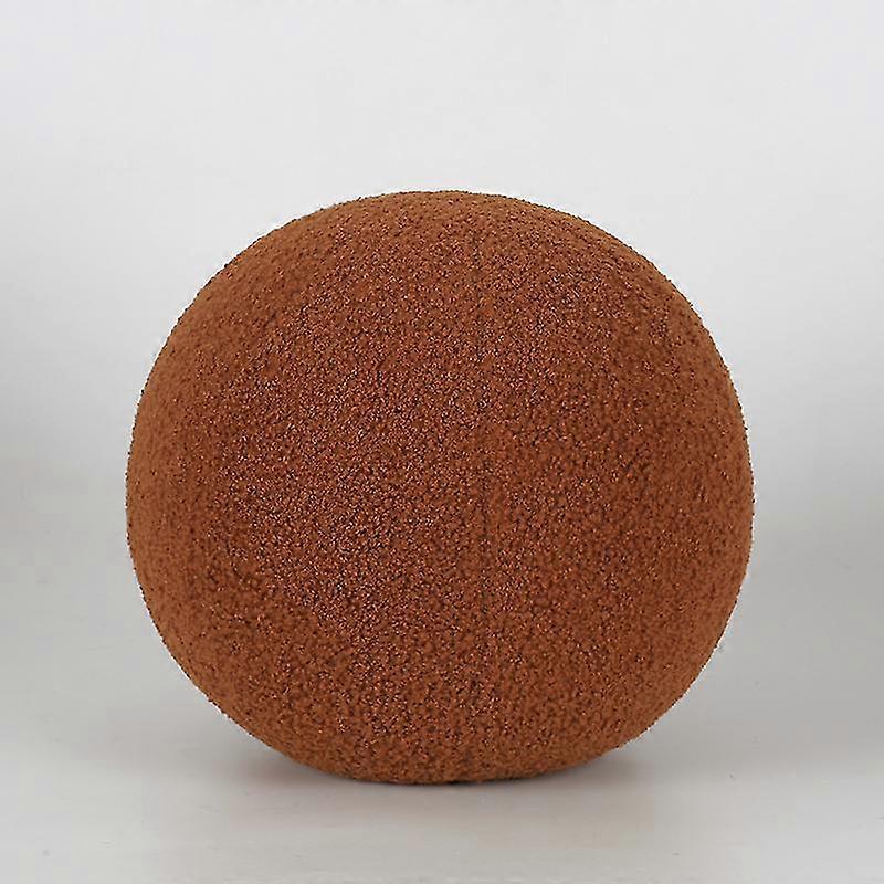 Plush Round Wool Cushion Nordic Ball Shaped Solid Color Stuffed Soft Pillow For Sofa Office Waist Rest Throw Pillow