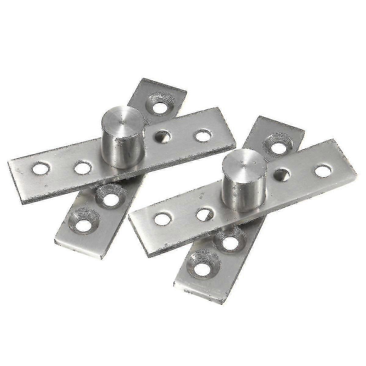 2pcs 360 Degree Door Pivot Hinge Hardware Silver 74mm Length