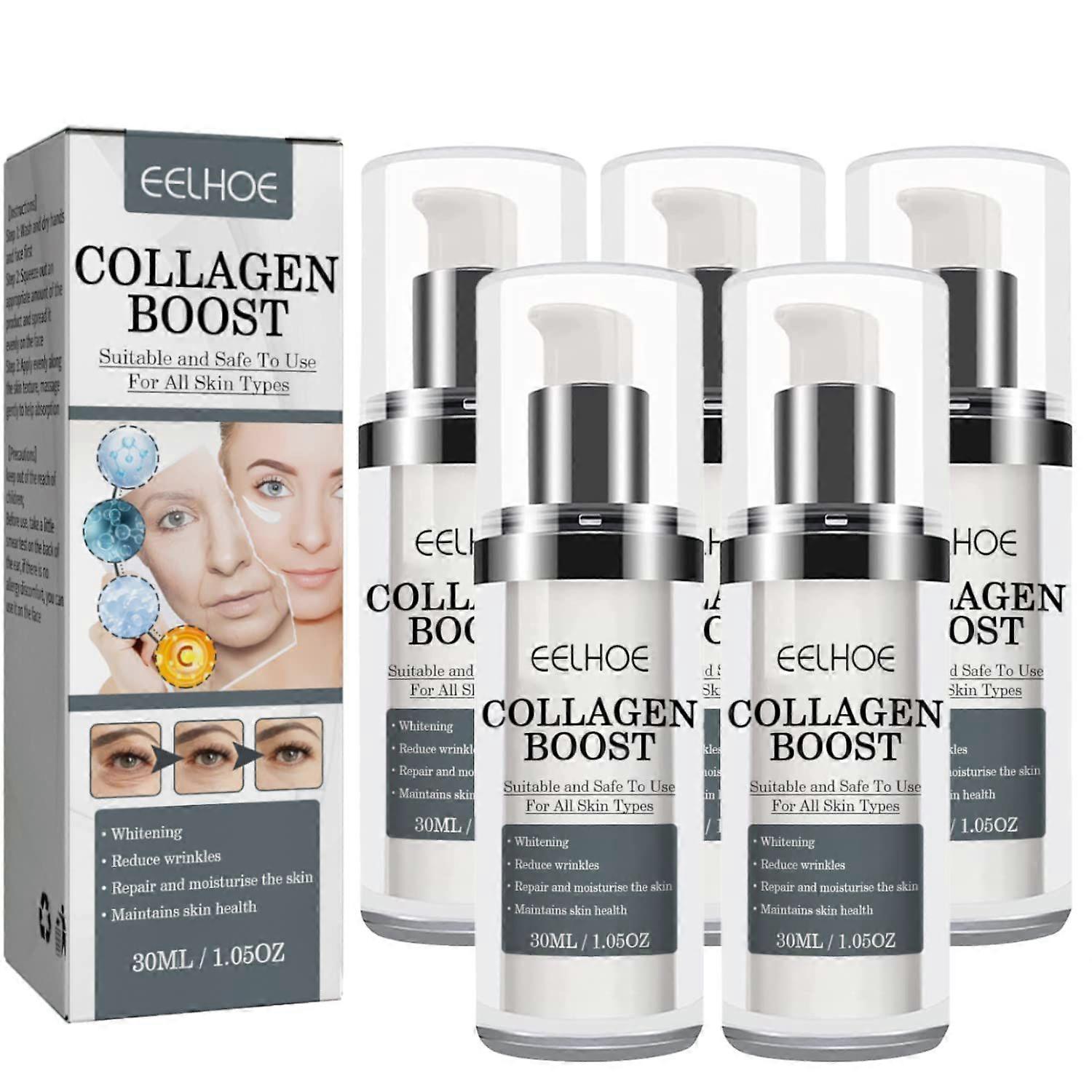 EELHOE Women Collagen Boost مصل الكولاجين المضاد للشيخوخة معزز للوجه مع كريم الوجه بالكولاجين بحمض الهيالورونيك للجنسين
