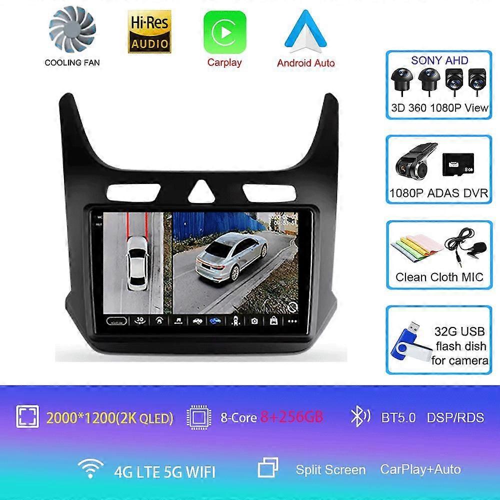 Radio auto Android 14 Carplay pentru Chevrolet Cobalt 2 2011-2018 Multimedia Video Player Wifi + 4g Gps 2din Dvd Head Unit Stereo Qled
