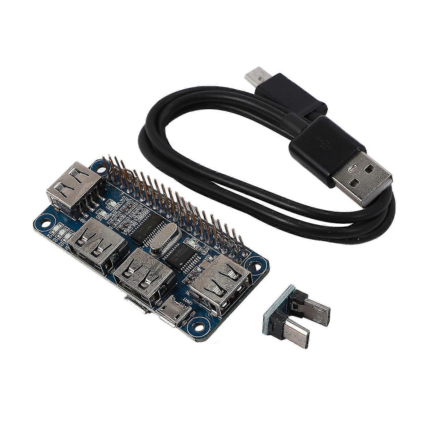 4 Ports Usb Hub Hat For 3 / 2 / Zero W Extension Board Usb To Uart For Serial Debugging Compatible