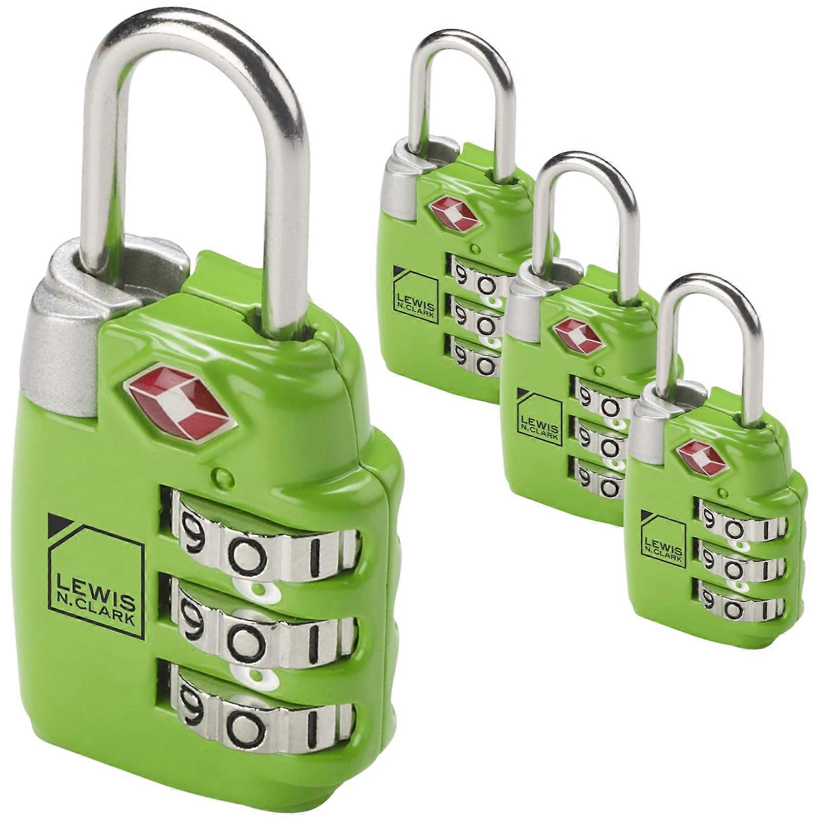 4x Lewis N Clark TSA Approved Combination Lock Travel Luggage Padlock 