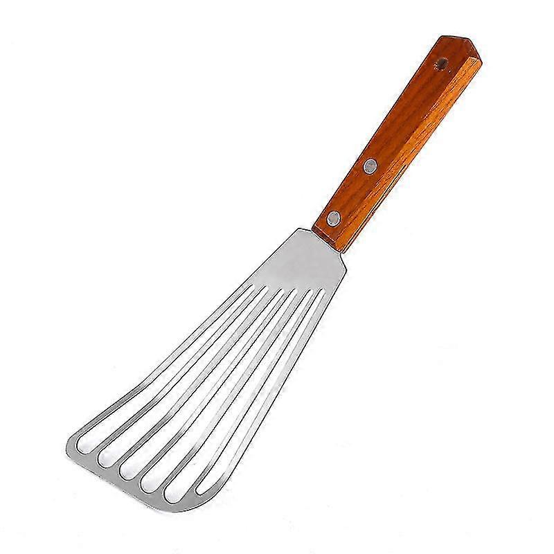 Stainless Steel Slotted Turner Spatula Flipping Frying Fish, Meat Eggs Pancake. Beveled Edged Design,7788