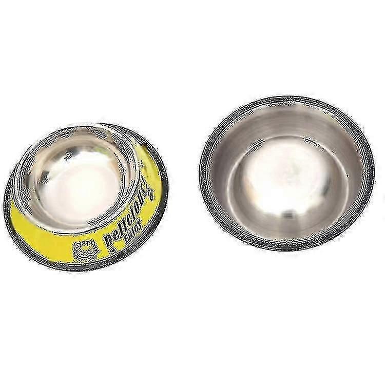 ステンレススチールボウル、滑り止めカラフルなペイントプリントペットボウル、ボウル直径:16 cm、ボウル