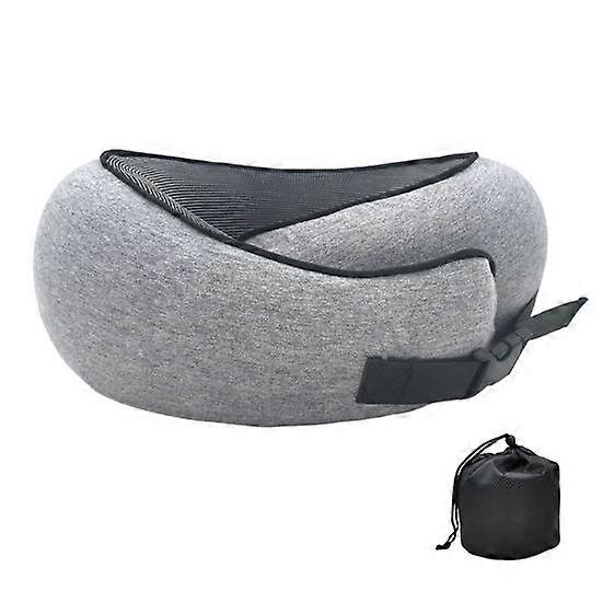 Airplane Pillow with Storage Bag Slow Rebound Soft Cooling 360 Degree Protection Cervical Support Memory Foam U-shaped Travel Pillow Trip Supply
