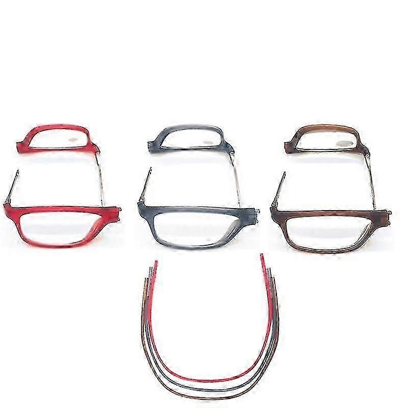 Adjustable Neck and Permanent Magnet Portable Reading Glasses