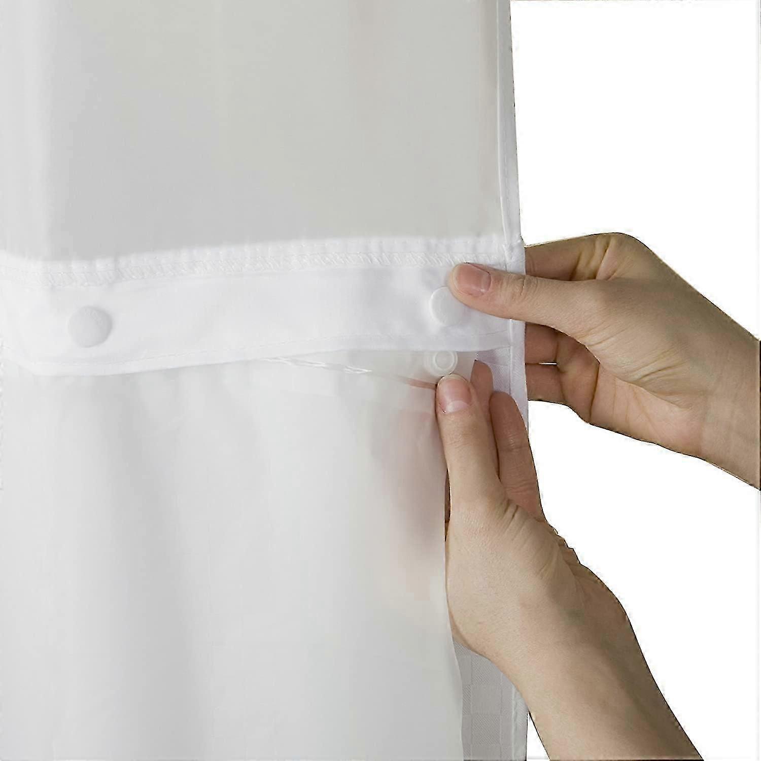 unique It's A Snap! Plastic  Snap-In Replacement Shower Curtain  Curtain with Sheer