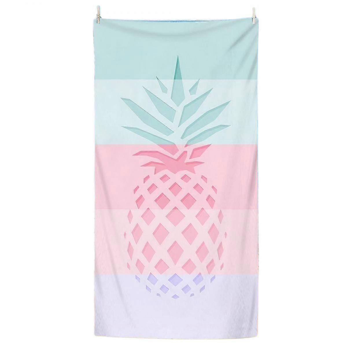 Pineapple Print Beach Towel Microfiber Bath Towel Seaside Sitting Blanket Shawl Sweat Towel Oversized 31x63 Inches, Picnic Mat