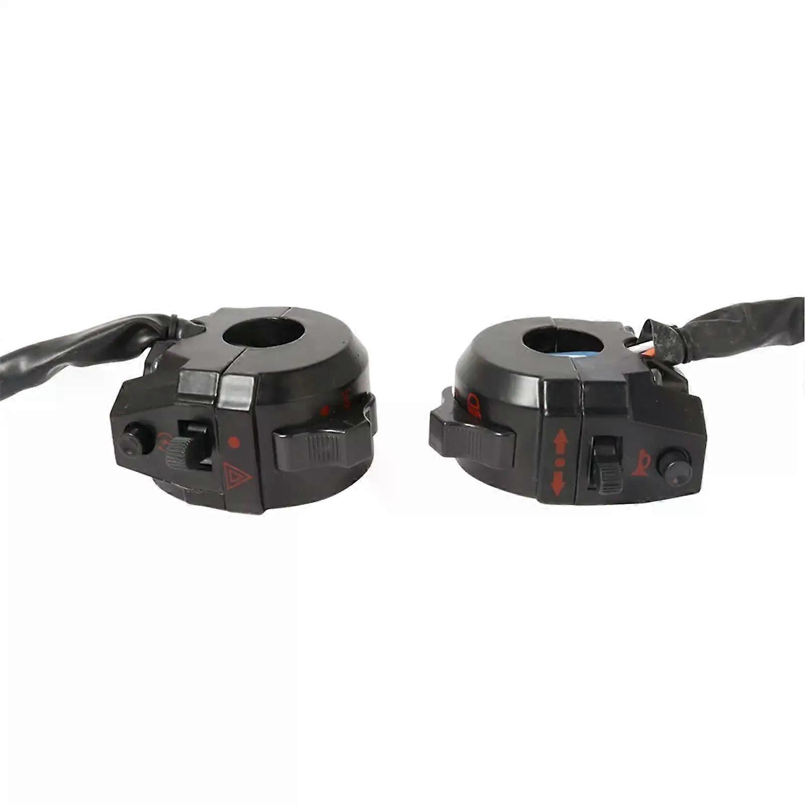 2Pcs Motorcycle Motorcycle Handlebar Switch Control 7/8 22mm Turn Horn High/Low Beam Switch Replacement ABS Plastic
