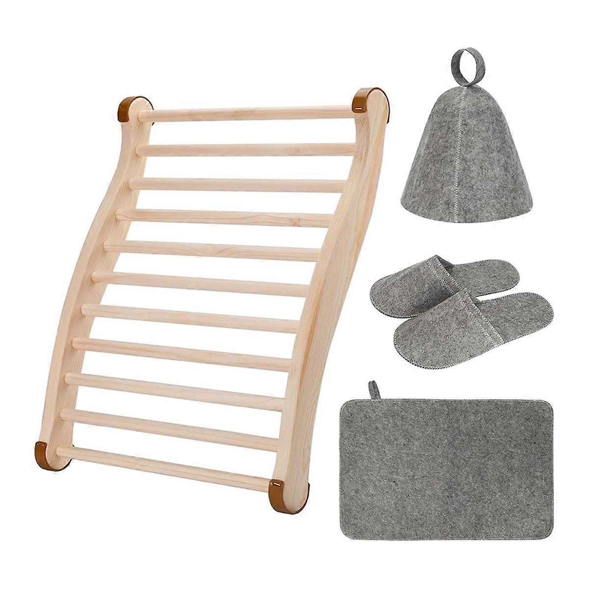 Sauna Backrest Sauna Wooden Comfortable S-Shape Design Sauna Chair - Sauna Accessories for Any or Infrared Sauna