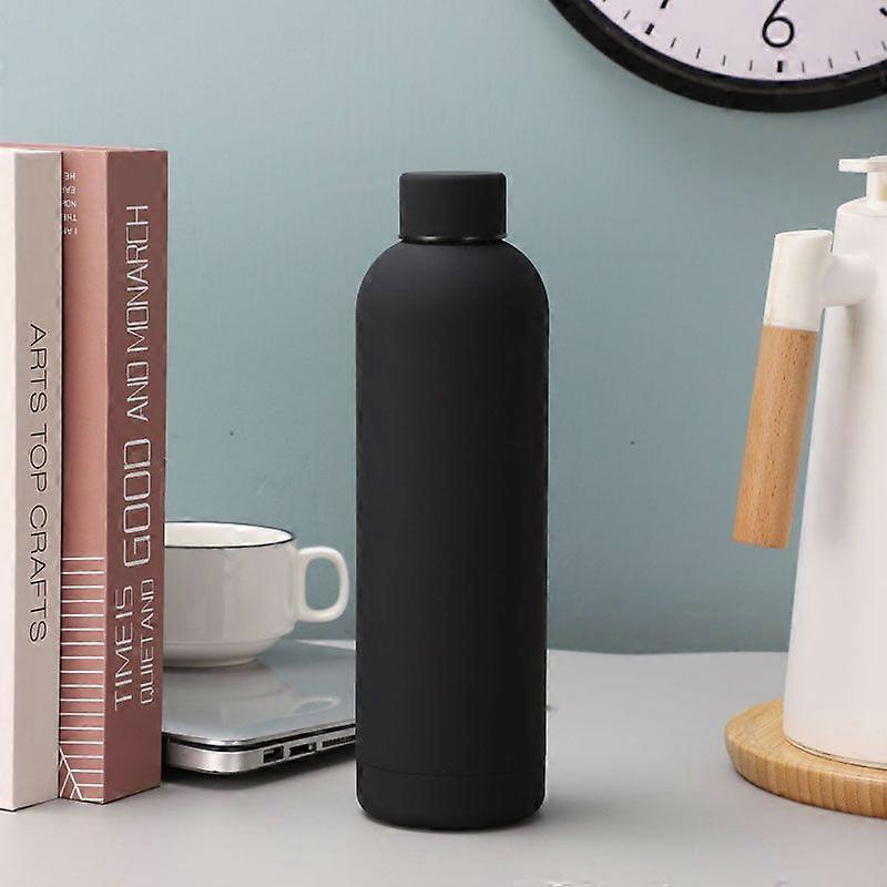 25oz/750Ml Water Bottle,Double Wall Stainless Steel Vacuum Insulated Water Bottle Keeps Drinks Cold 24 Hrs/Hot 12 Hrs-Black