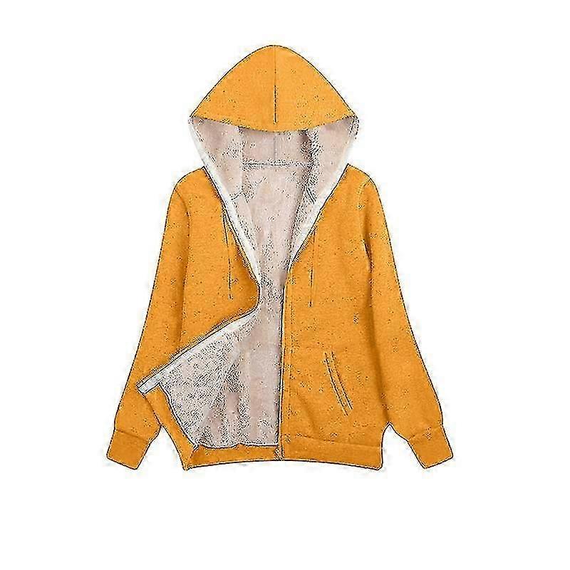 Damen Winter Warm Weiches Fleece Sherpa gefütterte Kapuzenmäntel -voller Reißverschluss verdicken Kapuzenpullover Jacke Oberbekleidung