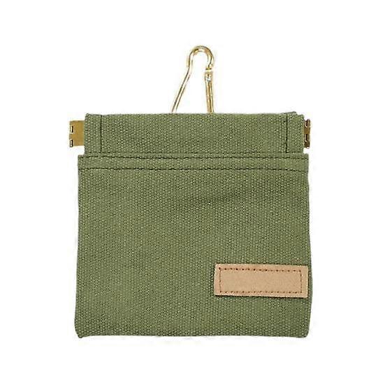Canvas Pet Snack Bag Portable Hands-Free Vintage Coating Waterproof Dog Treat Pouch with Self-Closing Opening for Puppy Training or Outdoor Use