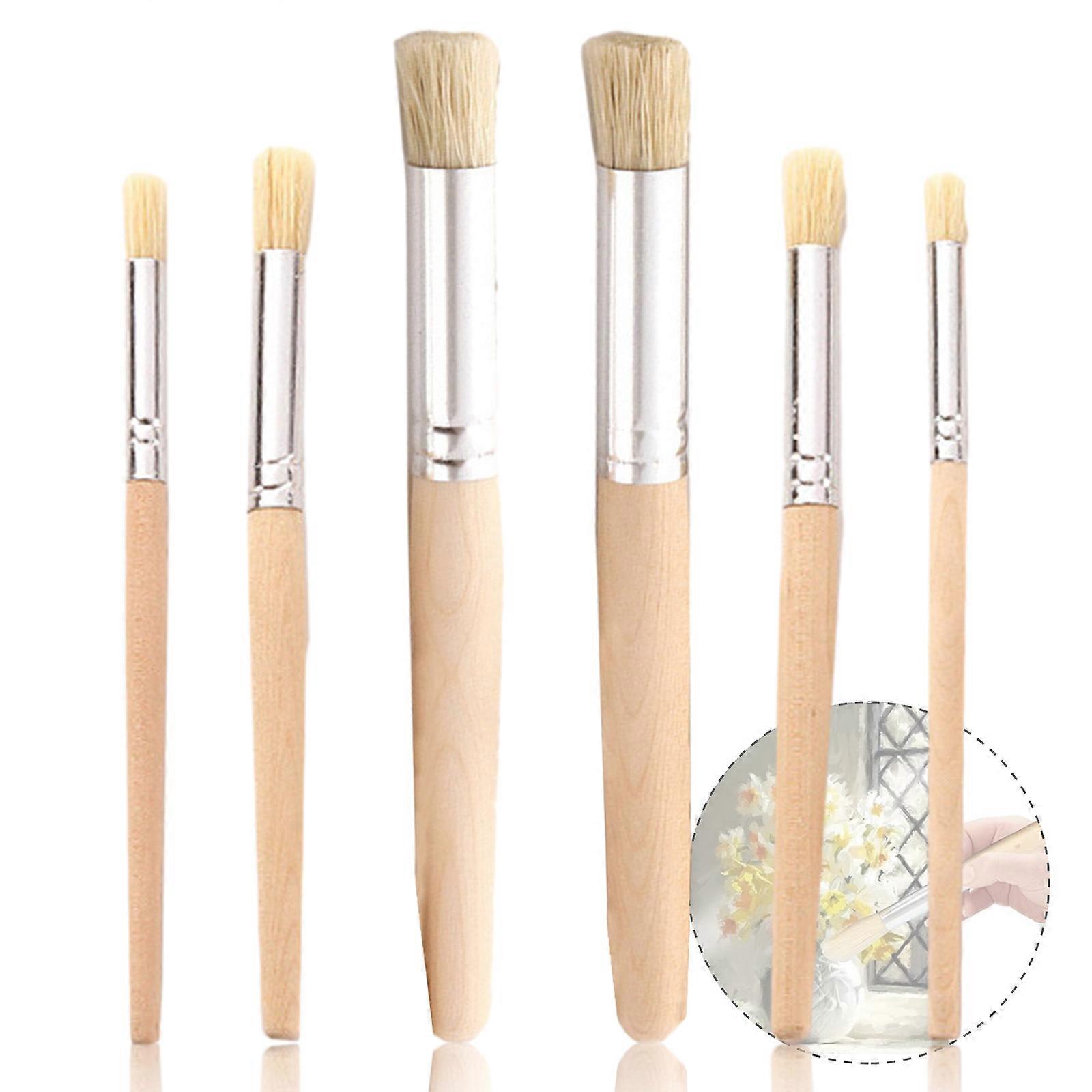 Artisan's Palette, Wooden Handle Stencil Brushes Set, Reshape Tips Effortlessly for Every New Project, Sturdy Wooden Handle for Long-lasting Use