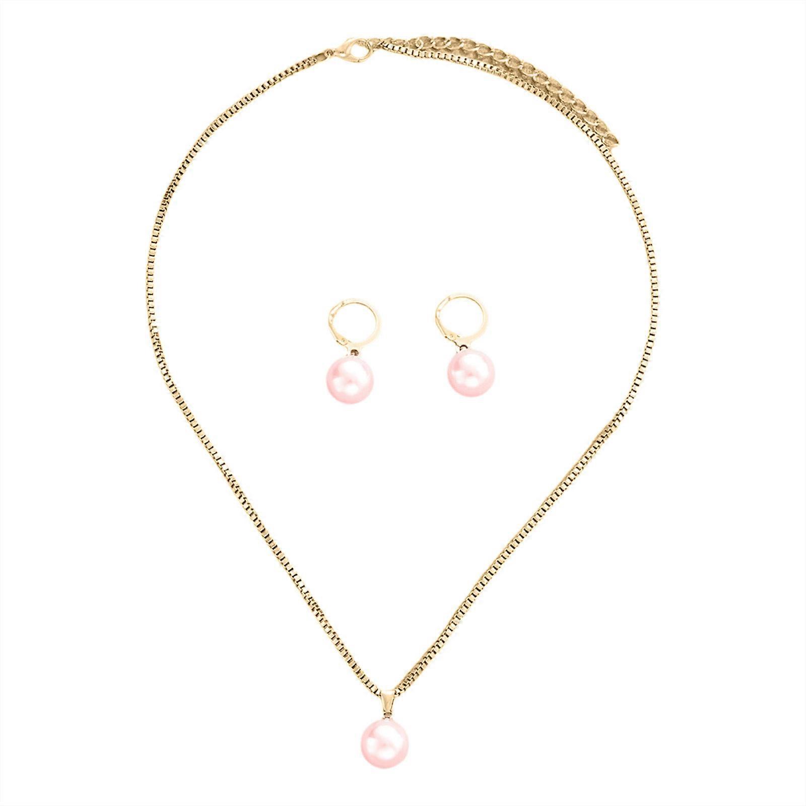 Collier et boucles d’oreilles perles rondes délicates ensemble Usure quotidienne Bijoux Texture d’alliage Convient aux occasions à la mode