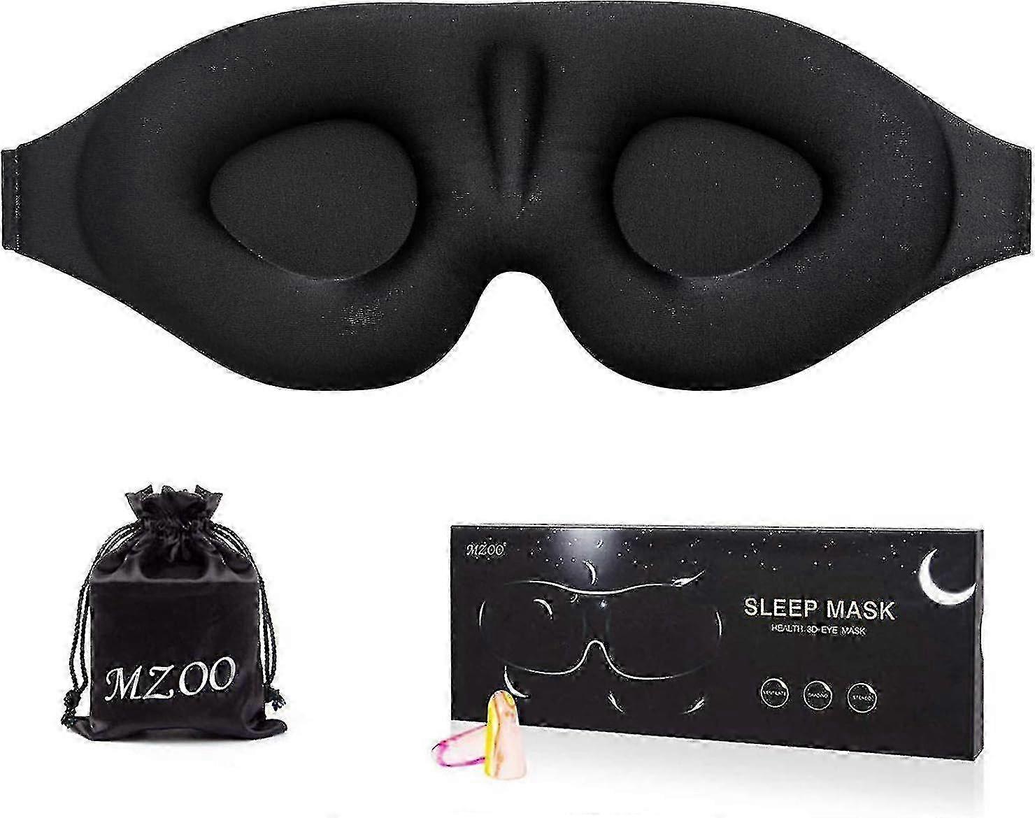 Contoured Sleep Mask with Blindfold 3D Molded for Men and Women Soft Eye Shade to Block Out Light