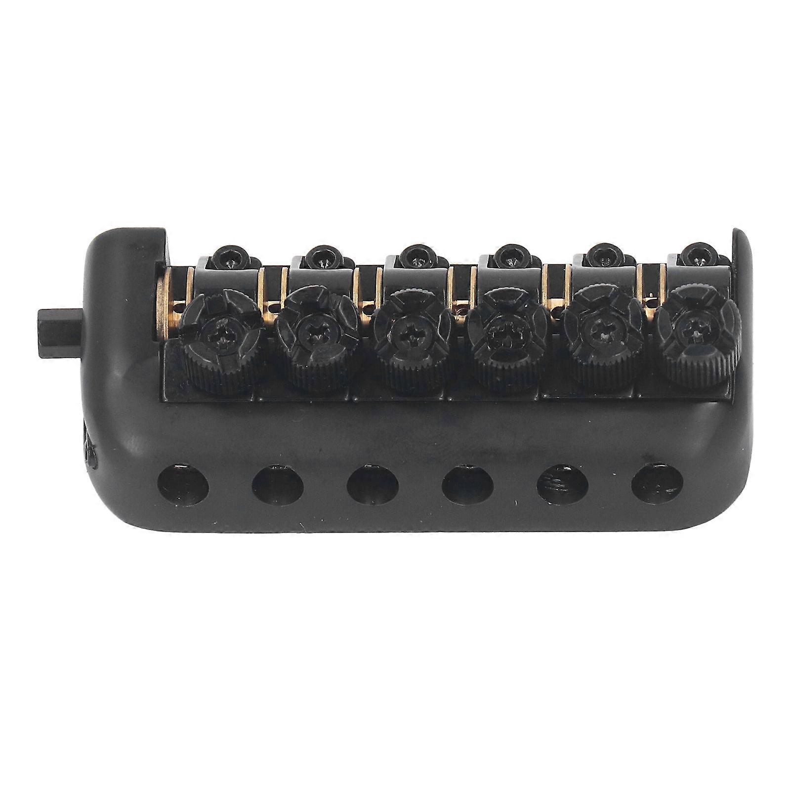 Headless Guitar Bridge Tailpiece 6 String Saddle with Worm Involved String Device Universal Accessories Black 