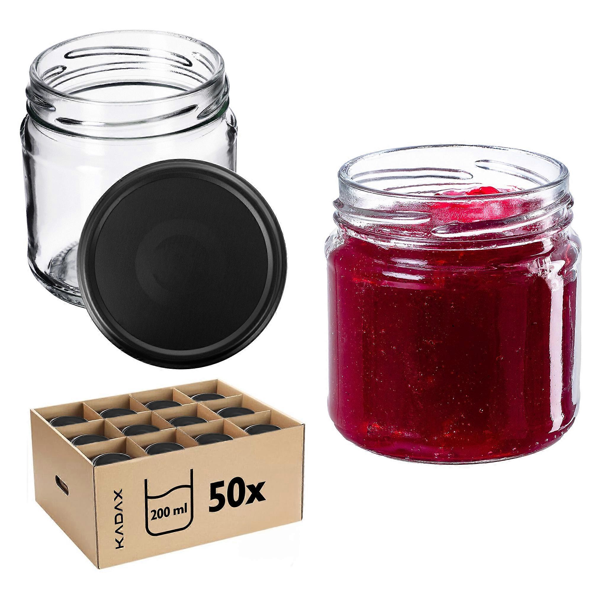 KADAX Tarro Klara 200ml pack 50pcs + tapa Negro mate