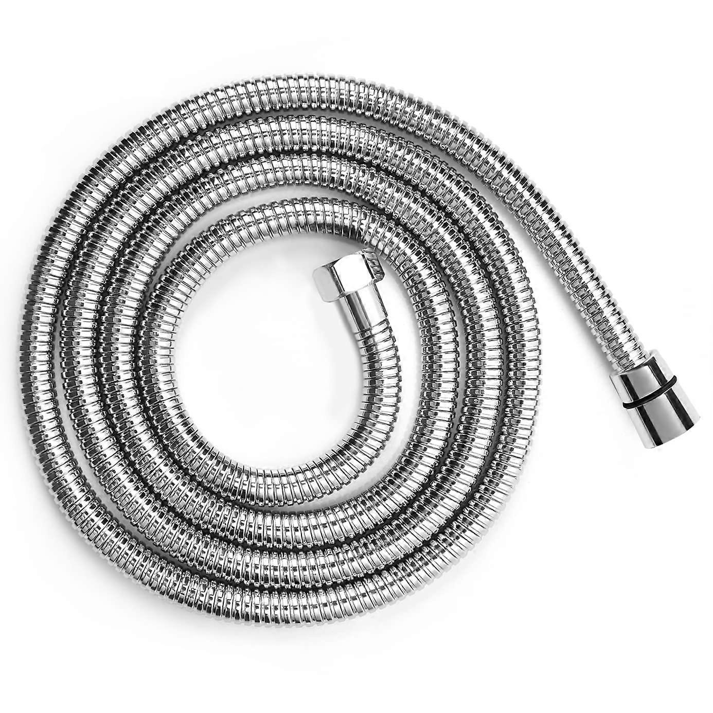 Shower Hose 118-Inch Extra Long Brushed Chrome Handheld Shower Hose With Brass Insert And Nut Lightweight And Flexible