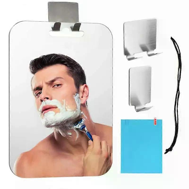 Large Fogless Shower Mirror For Shaving Acrylic Anti-Fog Shaving Mirror With Razor Holder Hooks Wall Hanging Mirror 