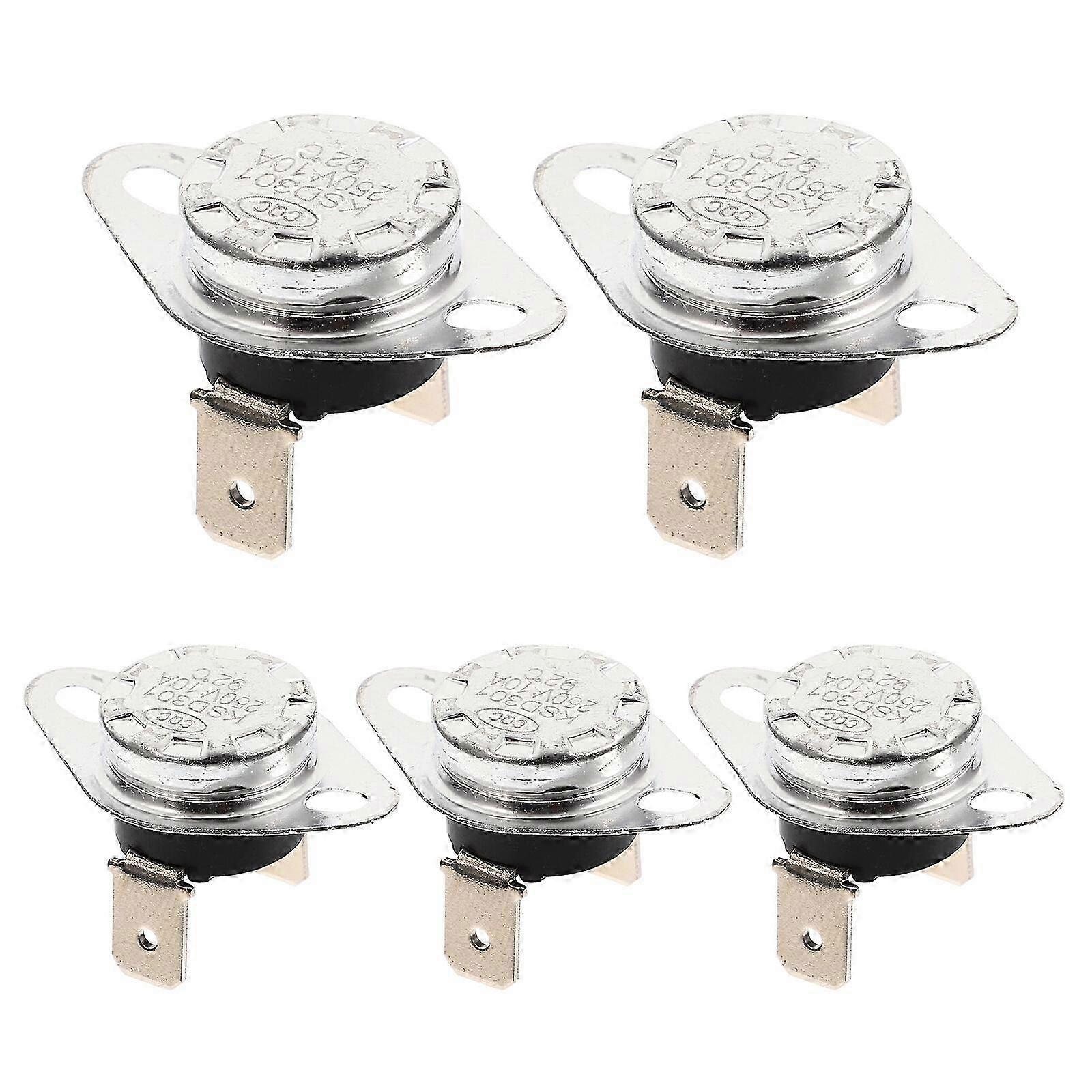 5pcs Thermostat Thermal Control Switch Normally Closed Thermostat Temperature Switch