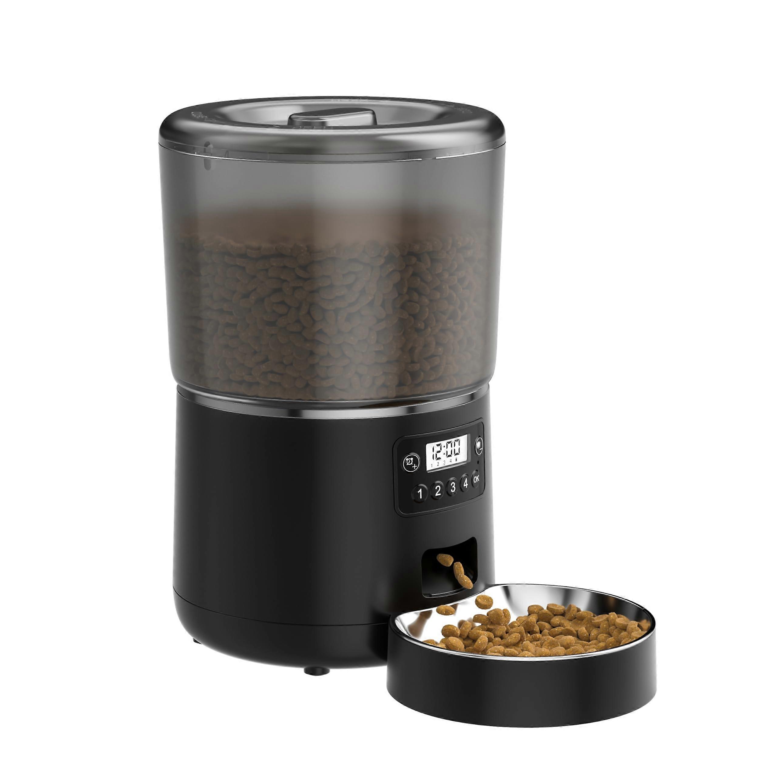 Smart Pet Feeder 4L Automatic Cat Dog Feeder with Stainless Steel Bowl, AntiClog Design