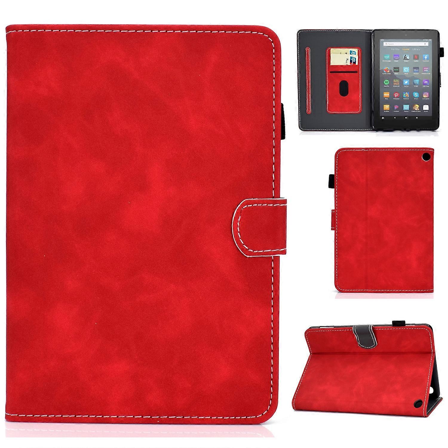 For Amazon Kindle Fire 7 2022 Cowhide Texture Smart Leather Tablet Case