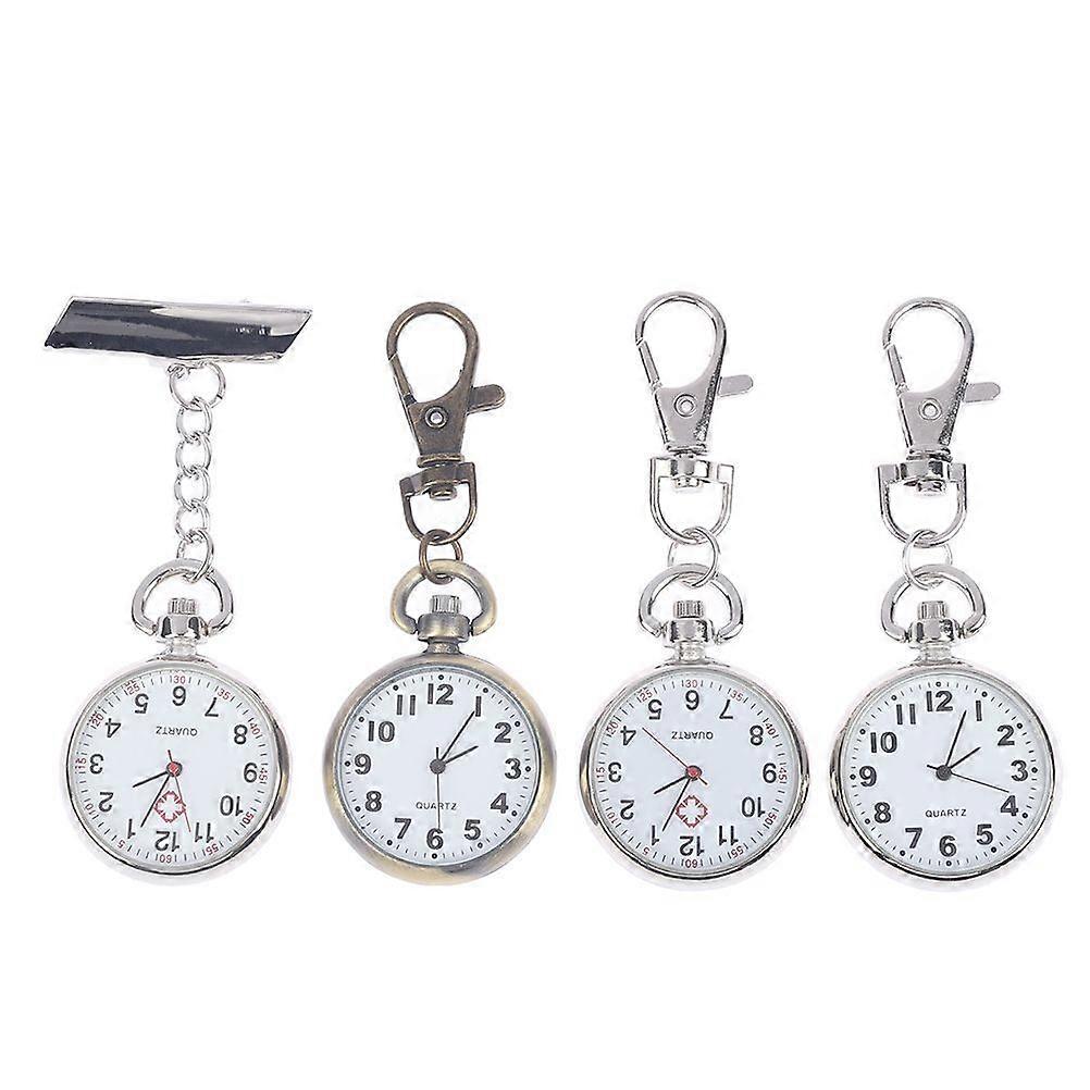 1Pcs Retro Quartz Vintage Pocket Watch Movement Keychain Keyring