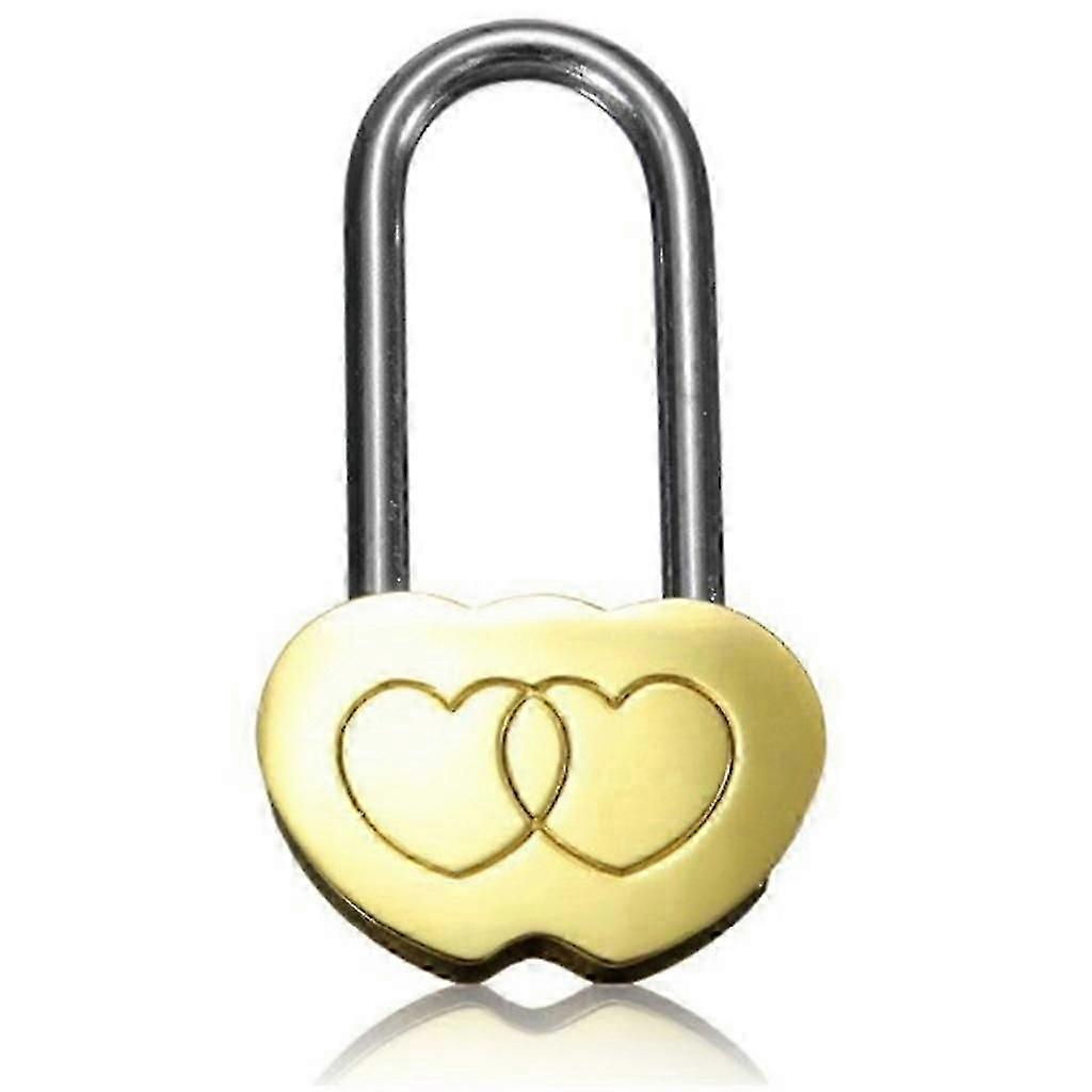 Double-heart Love Lock Custom Engraved Padlock Without Key For Lover Wedding