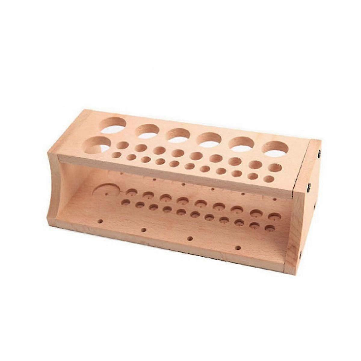 DIY Leather Tool Storage Rack Solid Wood Organizer