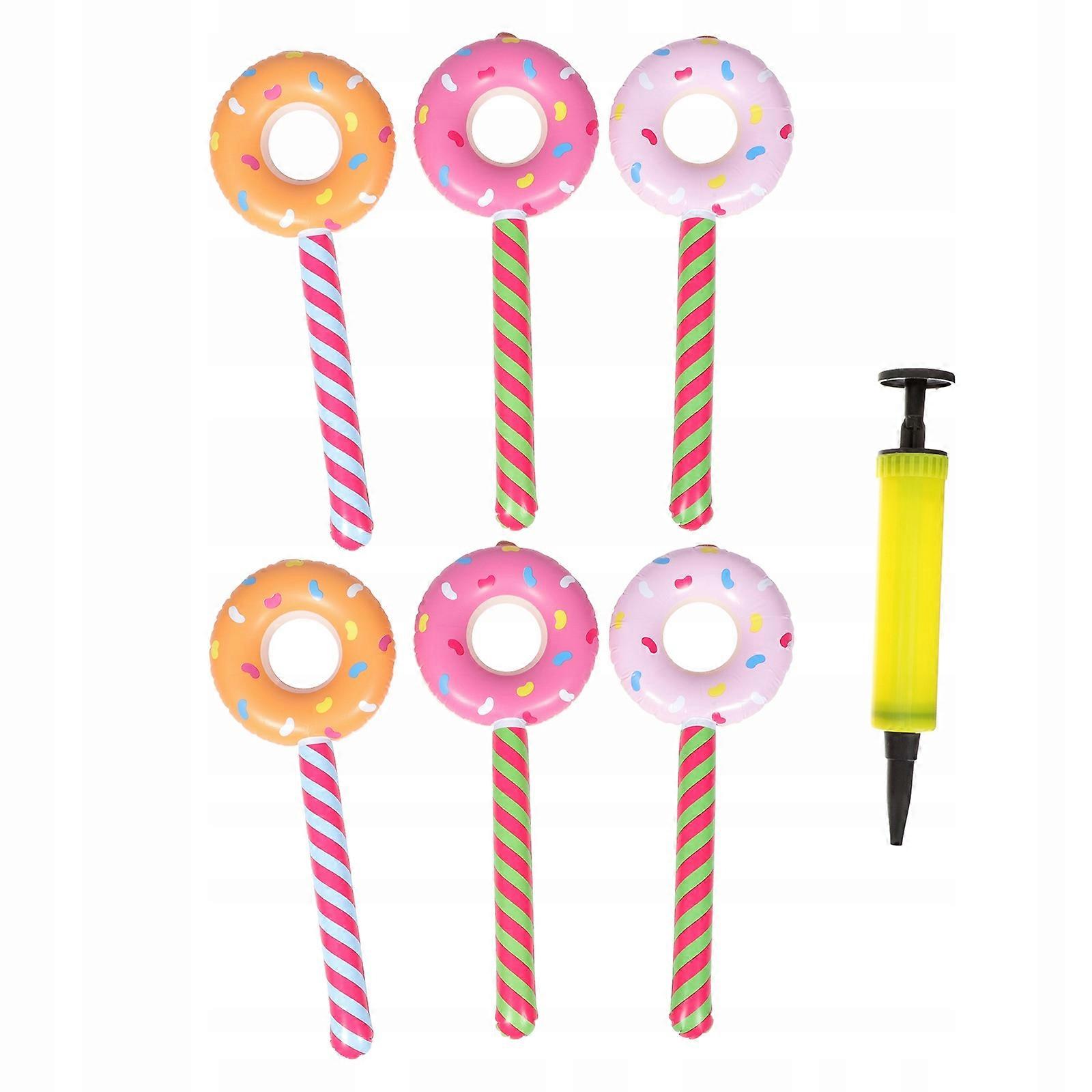 1set Inflatable Donut Lollipops Pool Float Donut