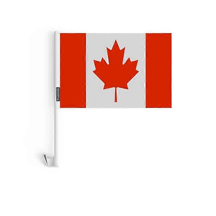 Car Flag Canada – 14 x 21 cm – Polyester Fabric – Window Attachment – 10 pieces