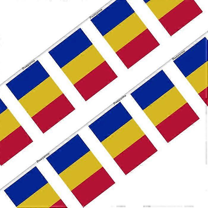 Garland – Flag of Romania – 14 x 21 cm – Polyester – To hang – 20 pieces